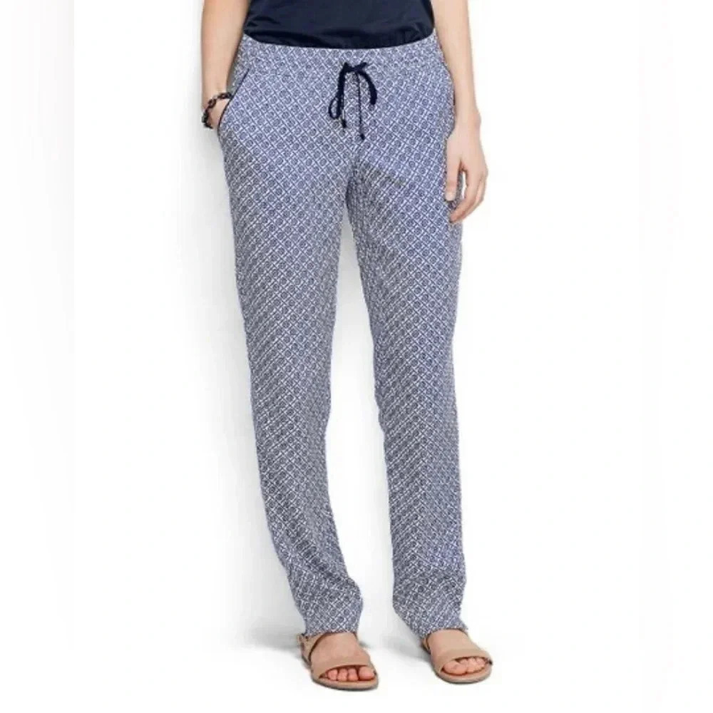 Lands End Royal Indigo soft pants. Blue/white. Size 4